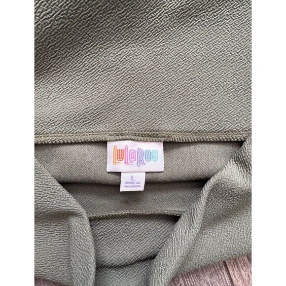 NWT LulaRoe Cassie Skirt Size L Gray Green Pencil Straight Skirt - Picture 4 of 8